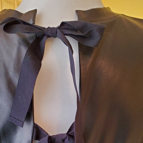 Phillip Lim Black Leather mini-dress size 6 - Picture 6 of 11